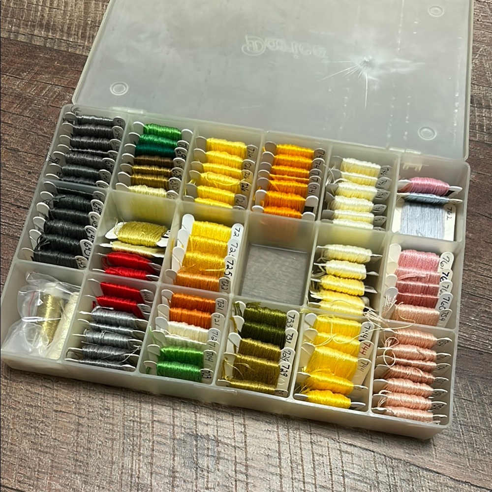 Multi-Color Thread Organizer Box With Thread